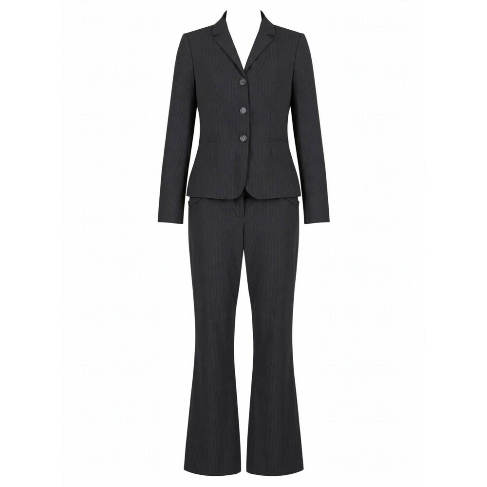 The Limited 6 Charcoal Pinstripe Pantsuit Set Work Formal Long
